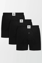 Jersey Boxer Shorts - Pack of 3 Black-MENDEEZ-Boxers