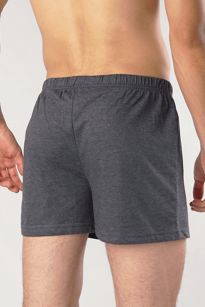 Jersey Boxer Shorts - Pack of 3 Charcoal-MENDEEZ-Boxers