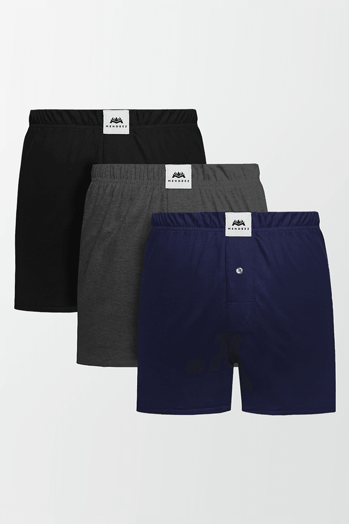 Buy Jersey Boxer Shorts Pack of 3 Colors Online in Pakistan from Mendeez