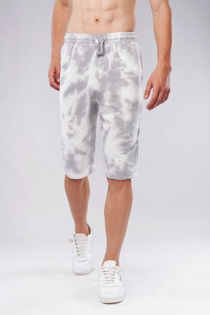 Light Grey Smoke Tie and Dye Shorts-MENDEEZ-Shorts