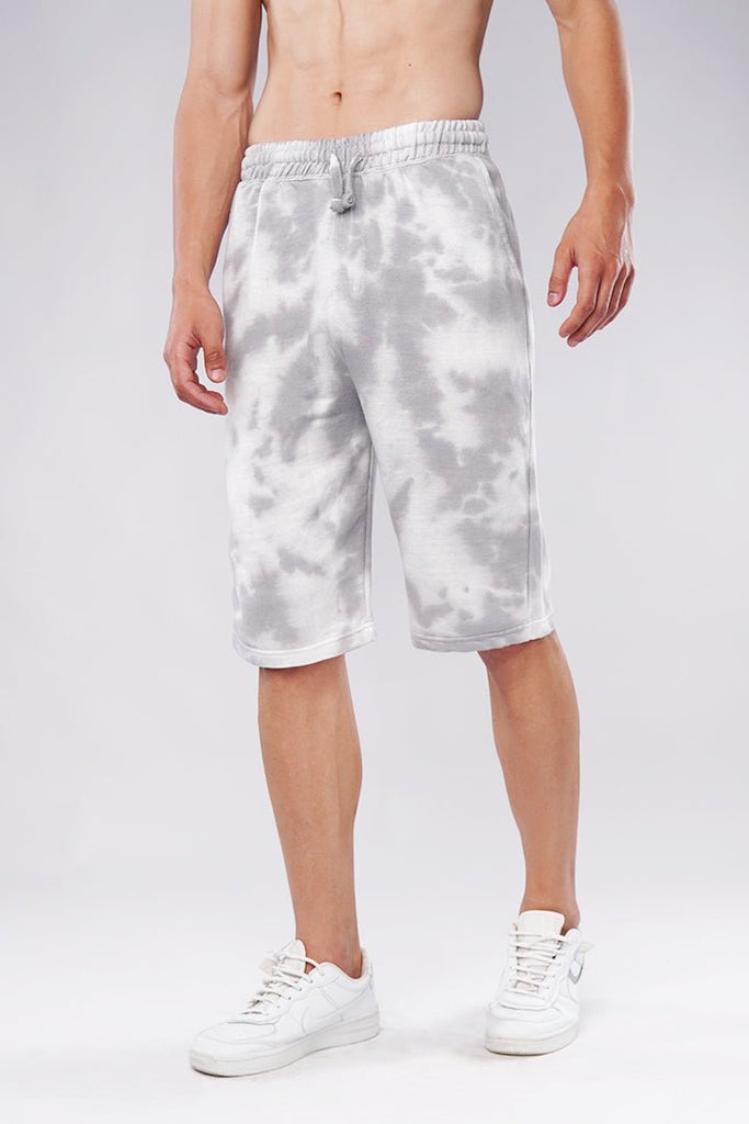 Light Grey Smoke Tie and Dye Shorts-MENDEEZ-Shorts