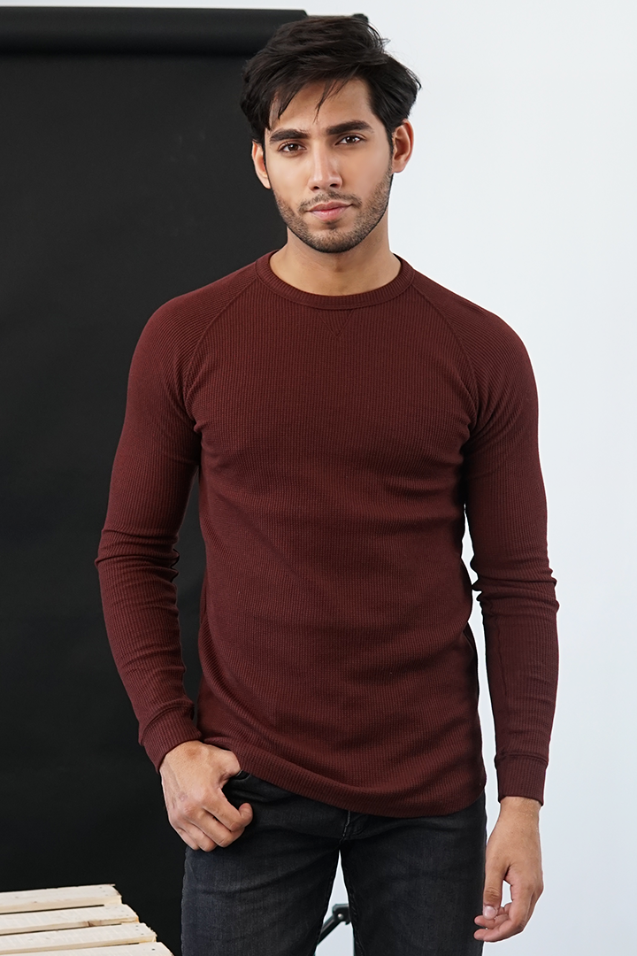 Red Wine Thermal Sweatshirt - Mendeez PK 