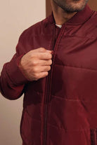 Maroon Puffer Jacket-MENDEEZ-Jackets