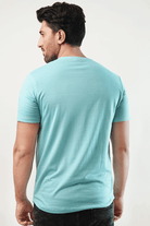 Melange V-Neck T-Shirt - Pastel Blue - MENDEEZ (4789608153197)