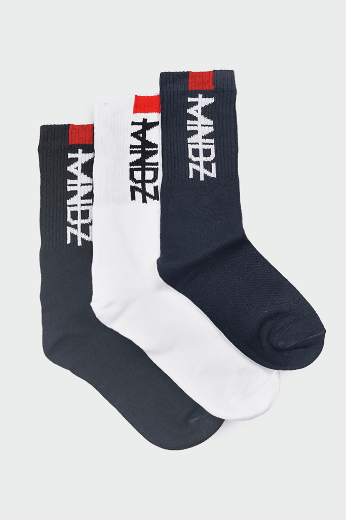 Mendeez Logo Crew Socks (Pack of 3)-MENDEEZ-Socks