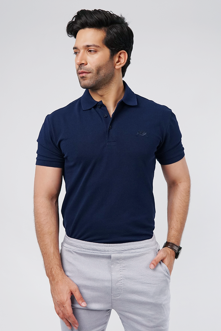 Navy Blue Polo T-Shirt - Mendeez PK 