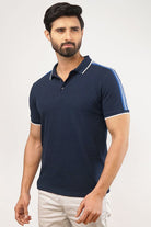 Navy Blue Polo T-Shirt-MENDEEZ-T-Shirts