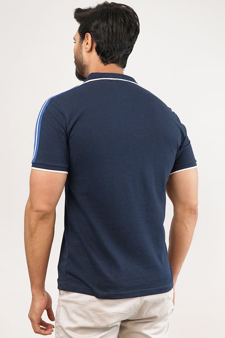 Navy Blue Polo T-Shirt-MENDEEZ-T-Shirts