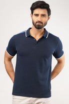 Navy Blue Polo T-Shirt-MENDEEZ-T-Shirts