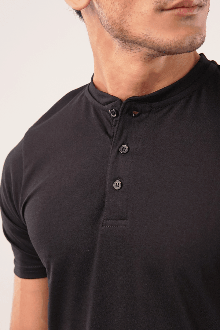 Night Short Sleeve Henley T-Shirt-MENDEEZ-T-Shirts