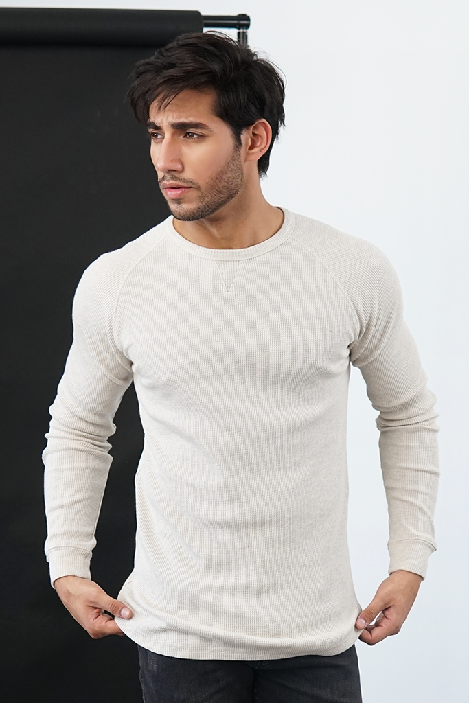 Pure White Thermal Sweatshirt - Mendeez PK 