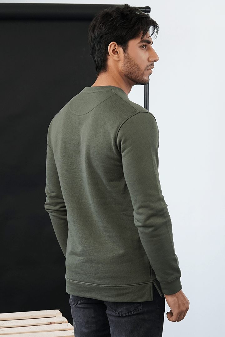 Olive Green Terry Sweatshirt - Mendeez PK 