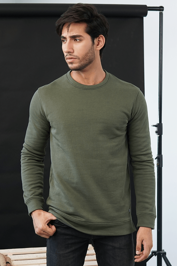 Olive Green Terry Sweatshirt - Mendeez PK 