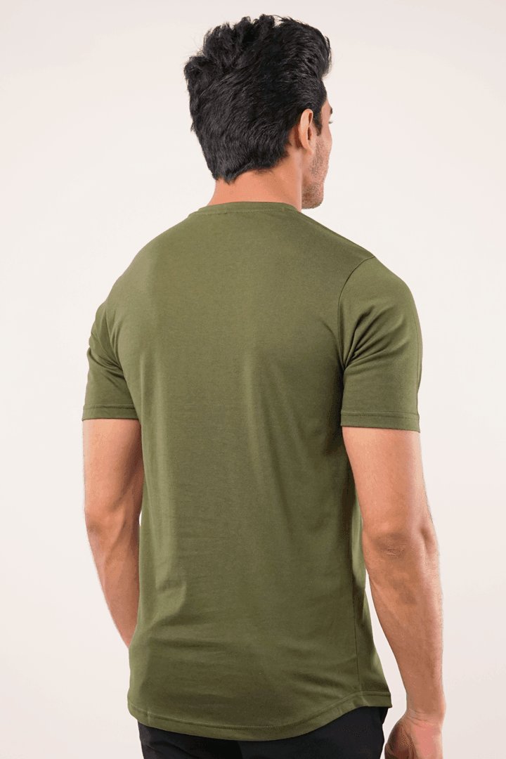 Opal V-Neck T-Shirt - Olive Green-MENDEEZ-T-Shirts