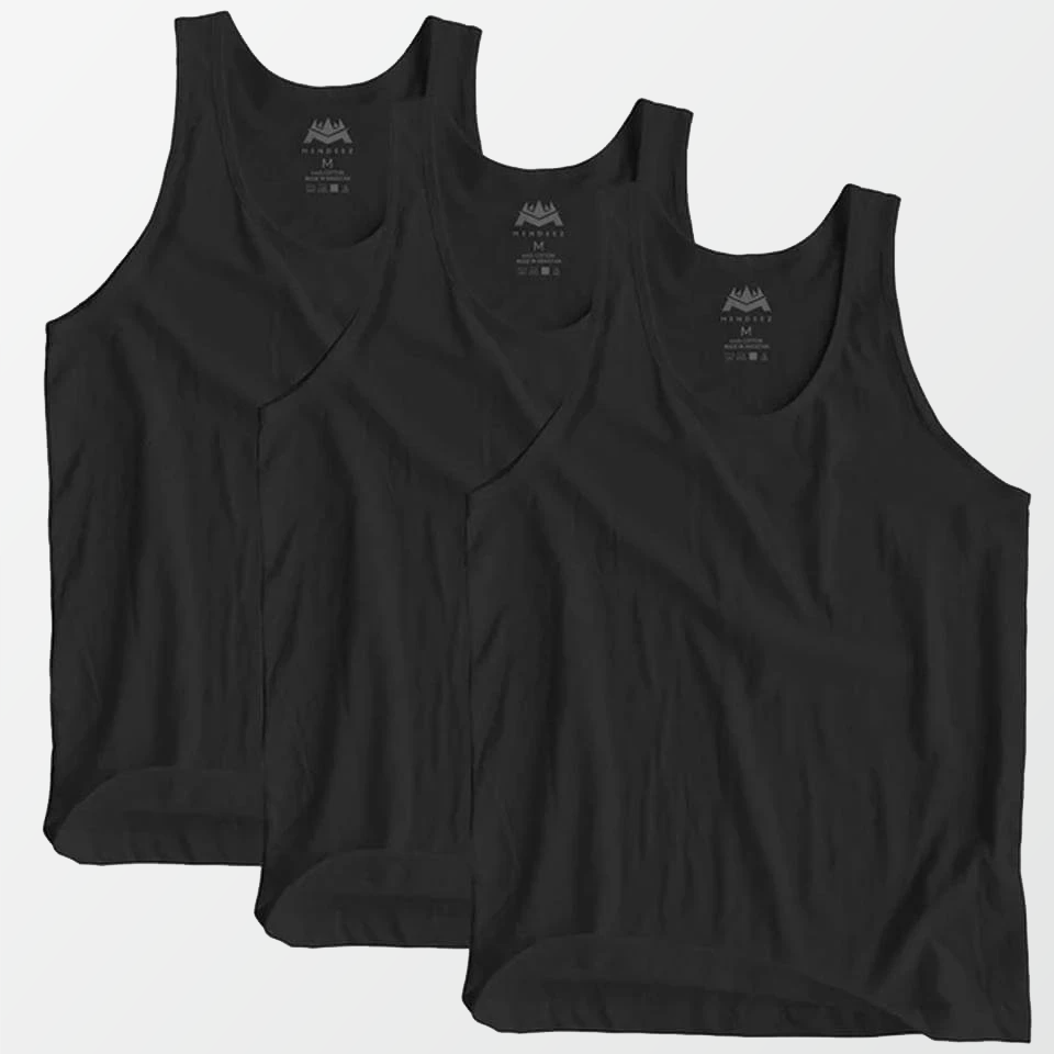 Pack 3 of Men Vest - Black - MENDEEZ (1368158830701)