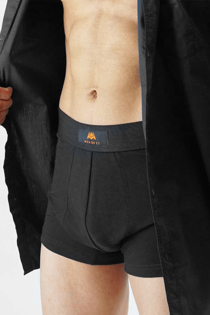 Pack of 3 Boxers Trunks - Black - MENDEEZ (4485579604077)