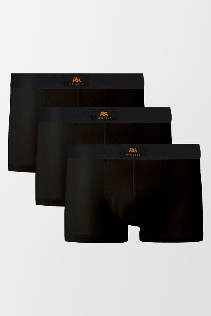 Pack of 3 Boxers Trunks - Black - MENDEEZ (4485579604077)