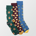 Pack of 3 - Crew Socks - Printed - MENDEEZ (3977042133101)