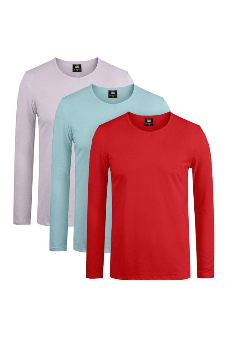 Pack of 3 - Full Sleeve Crew Neck T-Shirt - Mendeez PK 