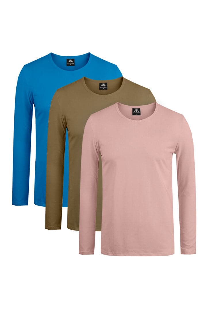 Pack of 3 - Full Sleeve Crew Neck T-Shirt - Mendeez PK 