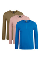 Pack of 3 - Full Sleeve Henley T-Shirt - Mendeez PK 