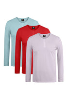 Pack of 3 - Full Sleeve Henley T-Shirt - Mendeez PK 