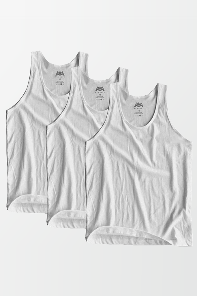 Pack of 3 Jersey Vest - White-MENDEEZ-Vest
