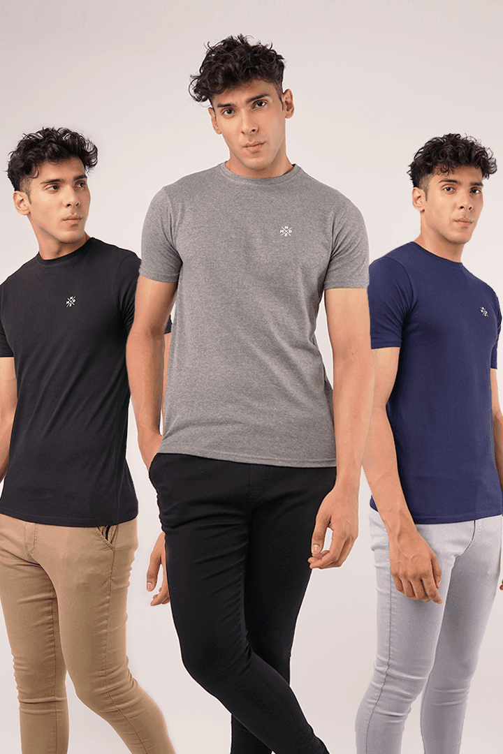 Pack of 3 Crew-Neck T-Shirt - Mendeez PK 