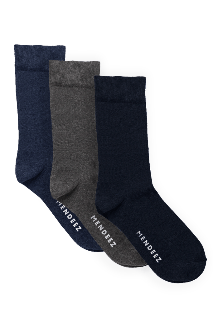 Pack of 3 – Solid Premium Socks-MENDEEZ-Socks