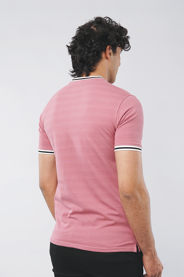 Watermelon Pink Henley T-shirt - Mendeez PK 