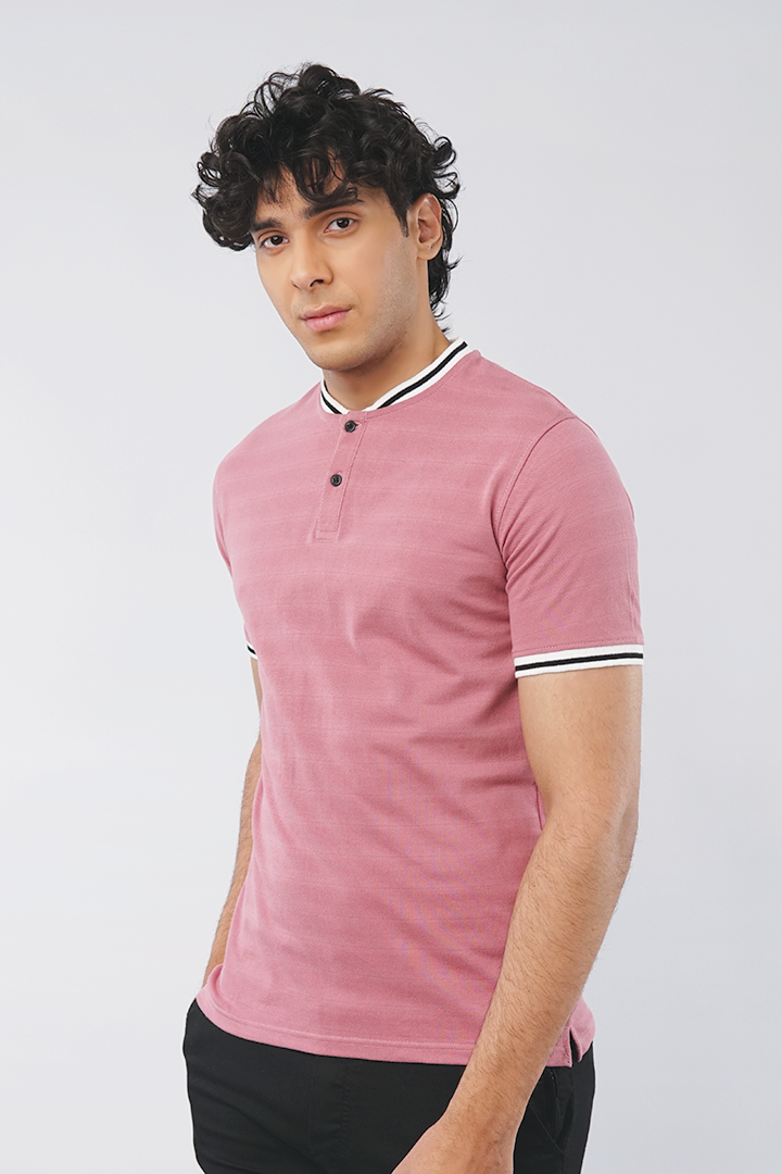 Watermelon Pink Henley T-shirt - Mendeez PK 