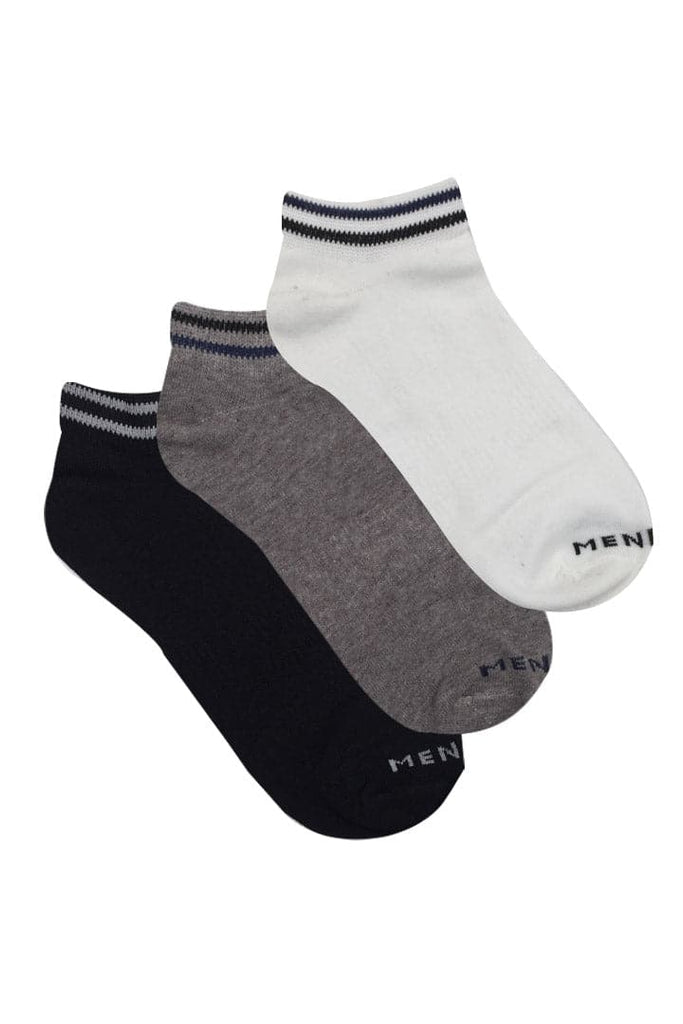 Plain Ankle Socks - Pack of 3-MENDEEZ-Socks