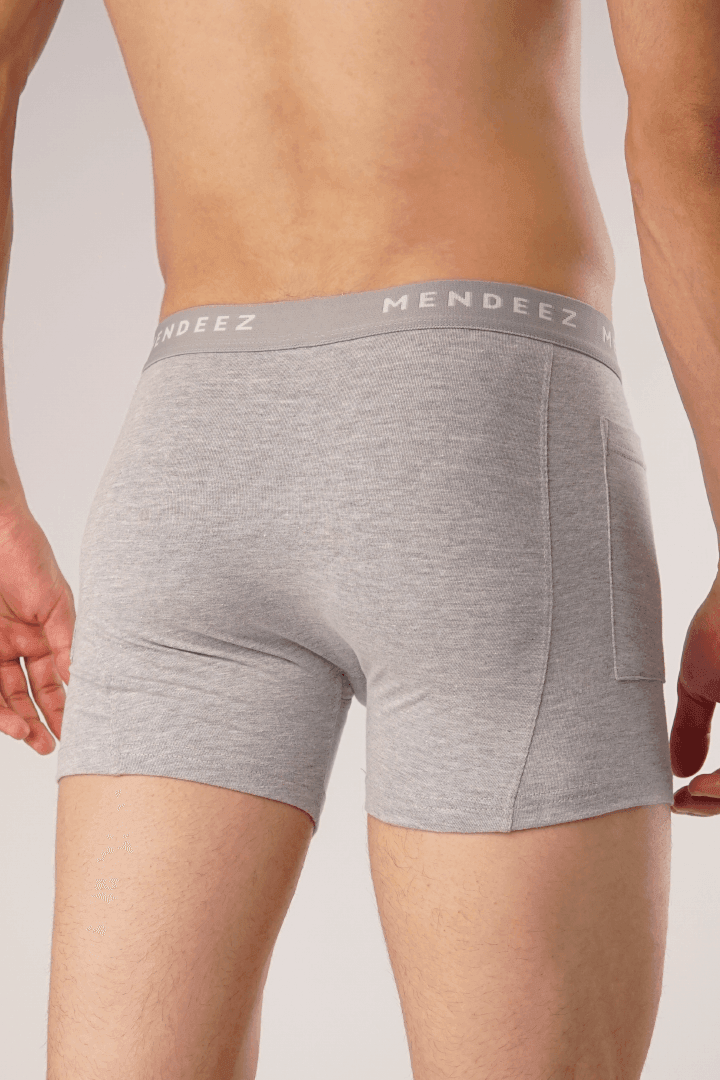 Pocket Boxer Briefs – Heather Grey-MENDEEZ-Brief