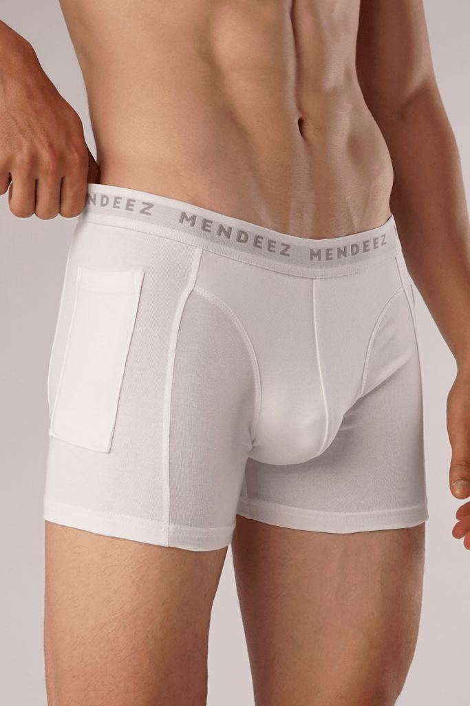 Pocket Boxer Briefs – White-MENDEEZ-Brief