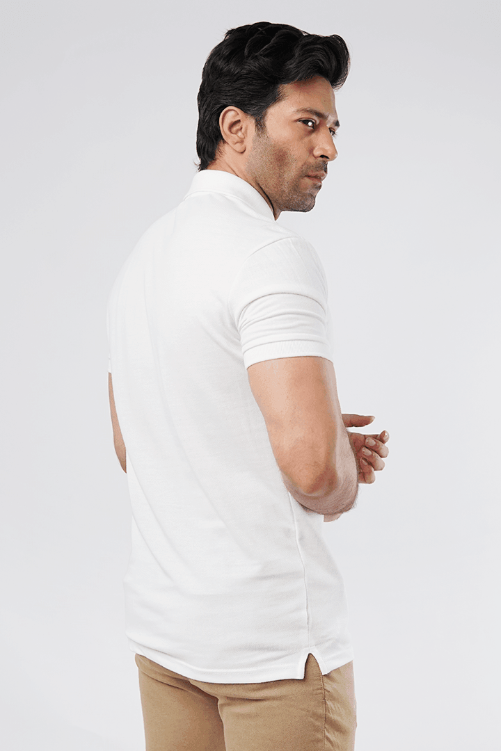 Pure White Polo T-Shirt-MENDEEZ-T-Shirts