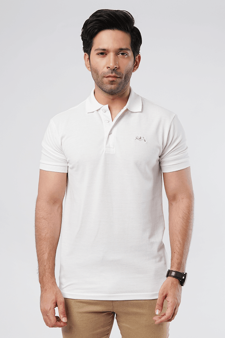Pure White Polo T-Shirt-MENDEEZ-T-Shirts