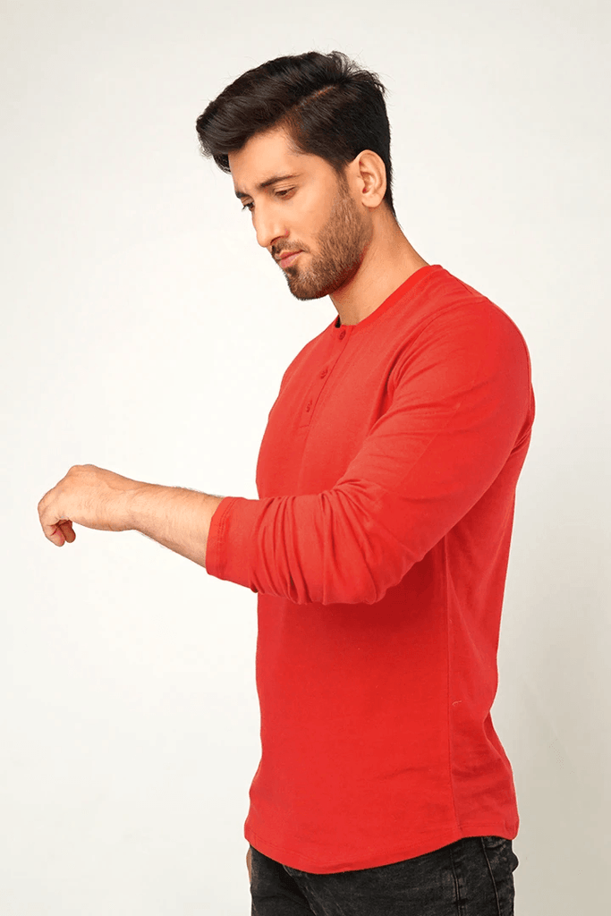 Red Army Full Sleeve Henley T-Shirt-MENDEEZ-T-Shirts
