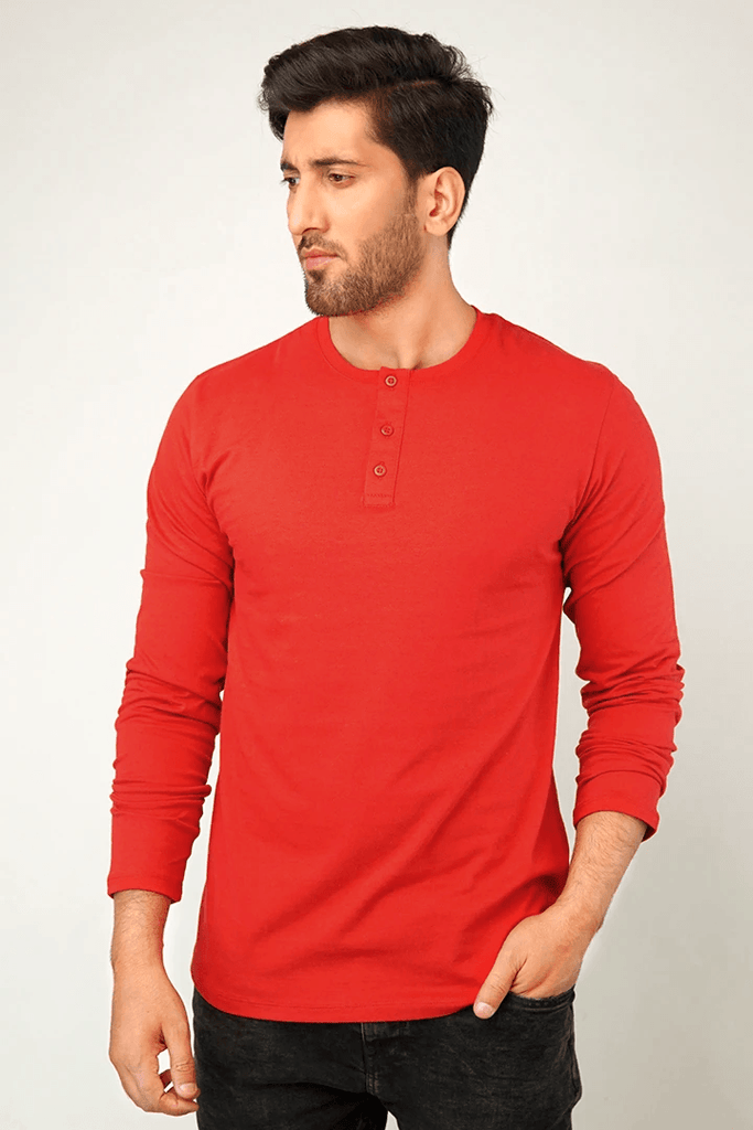 Red Army Full Sleeve Henley T-Shirt-MENDEEZ-T-Shirts