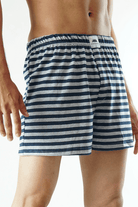 Yarn dyed Jersey Boxer Shorts - Grey (4733316169837)