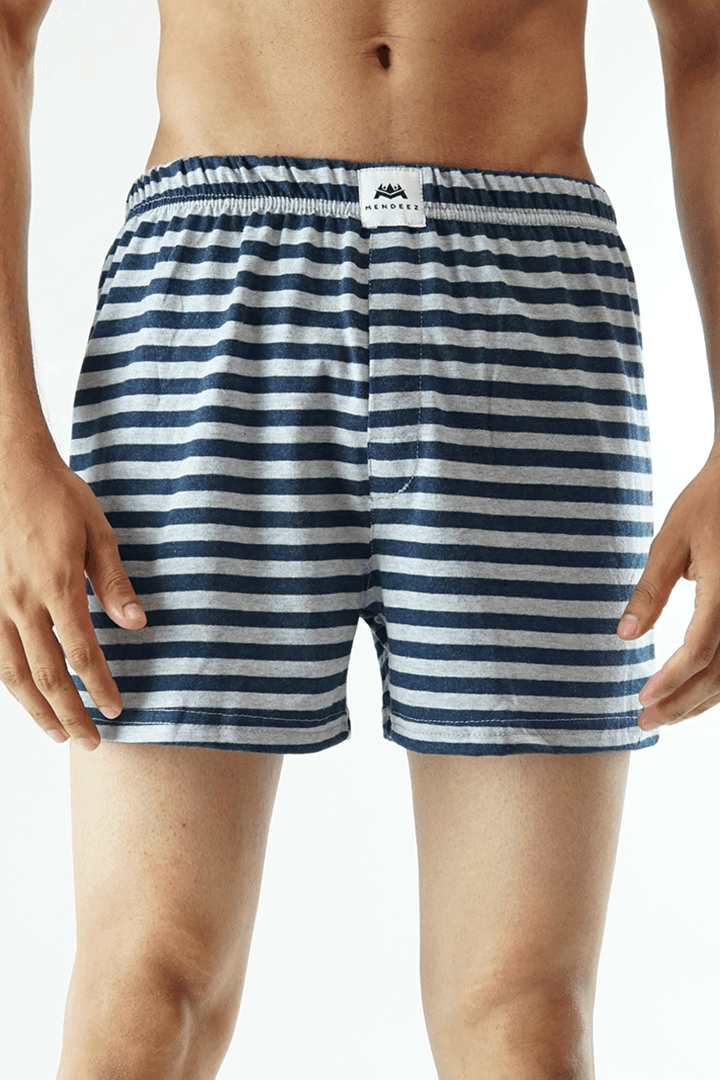 Yarn dyed Jersey Boxer Shorts - Grey (4733316169837)