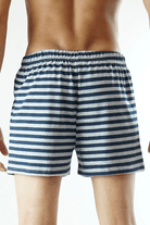 Yarn dyed Jersey Boxer Shorts - Grey (4733316169837)