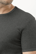 Ribbed Crewneck T-Shirt – Charcoal Grey - MENDEEZ (4538024198253)