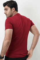 Ribbed Crewneck T-Shirt – Maroon-MENDEEZ-T-Shirts