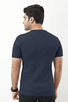 Ribbed Crewneck T-Shirt – Navy Blue - MENDEEZ (4737905557613)