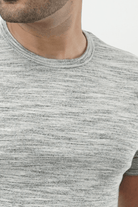 Ribbed Crewneck T-Shirt – Textured Heather Grey - MENDEEZ (4528417833069)