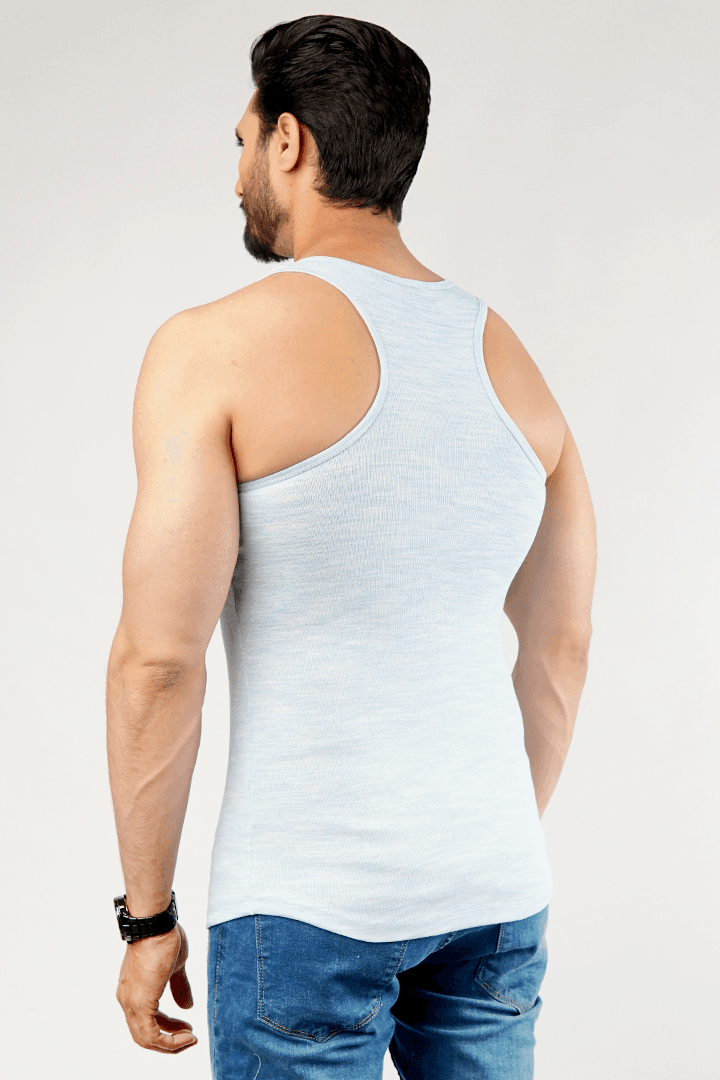 Rocco Tank Top - Textured Ice Blue-MENDEEZ-Tanktops