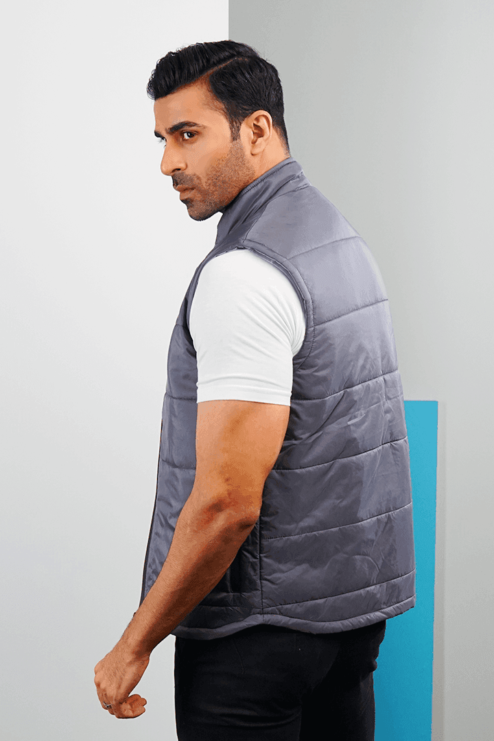 Mens silver puffer vest online