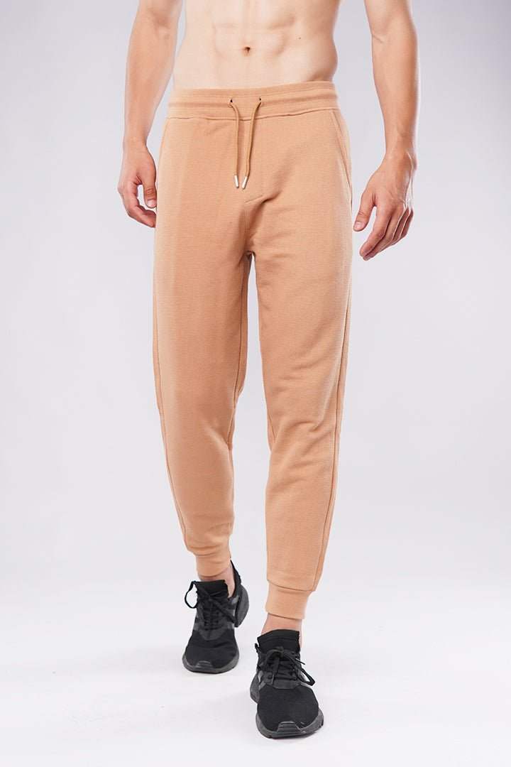 Safari Tan Pique Terry Jogger Pants-MENDEEZ-Jogger Pants