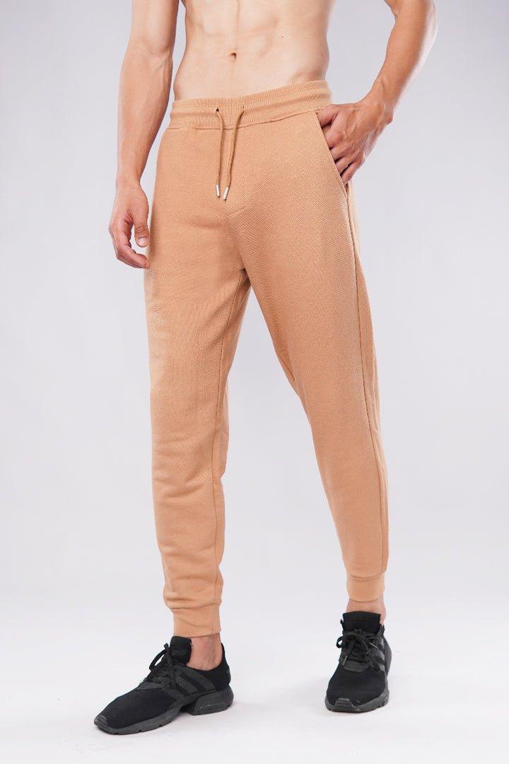 Safari Tan Pique Terry Jogger Pants-MENDEEZ-Jogger Pants