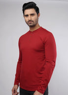 Sangria Full Sleeves Henley Tshirt-MENDEEZ-T-Shirts